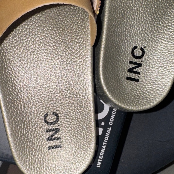 INC International Concepts Gold Rhinestone Bow Sandals - Picture 14 of 17